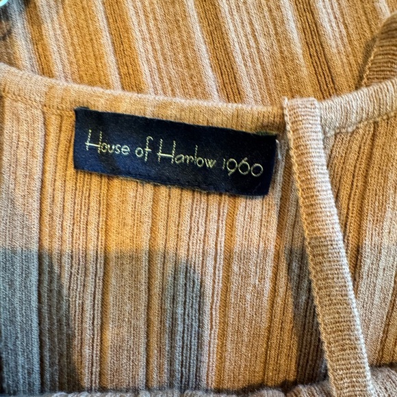 House of Harlow 1960 Ribbed Spaghetti Strap Midi Dress in Tan - Picture 6 of 6